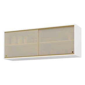 Armário De Cozinha Multimóveis 120 Cm De Vidro Branco