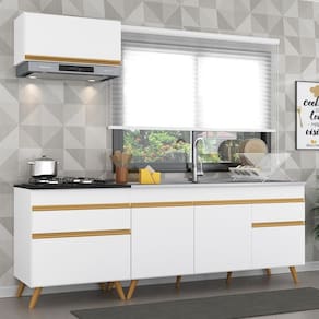 Cozinha Compacta Veneza Gw Mp2074 Com Armário E Balcão Branca