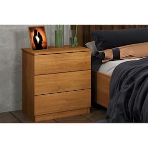 Mesa Cabeceira Casal Veronna C- 3 Gavetas Cinamomo - Tcil Móveis