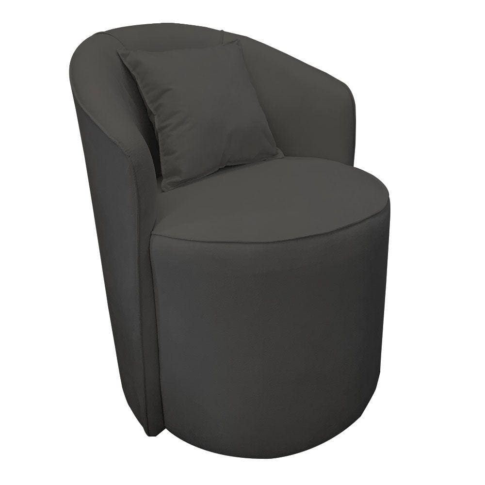 Poltrona Redonda Serena Suede Grafite Base Fixa C05 - D`Rossi