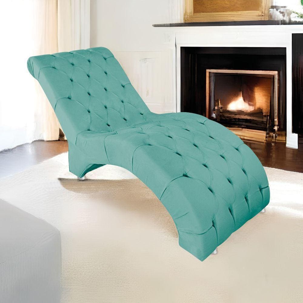Espreguiçadeira Relaxante Para Descanso P02 Suede Azul tiffany