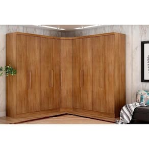 Quarto Casal Modulado Rizon 3 Peças (2 Guarda Roupas 1 Closet) Qc210 Freijo Cumaru - Novo Horizonte