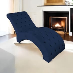 Espreguiçadeira Relaxante Para Descanso P02 Suede Azulmarinho