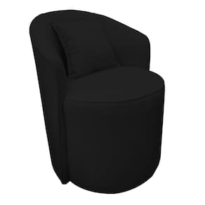 Poltrona Redonda Serena Suede Preto Base Fixa C05 - D`Rossi