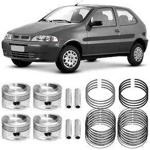Kit Pistão Anéis 0.40 Fiat Palio 1.0 16v 2001 a 2003 Metal Leve