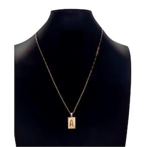 Colar Carti Fecho Lagosta 2mm Pingente Inicial A