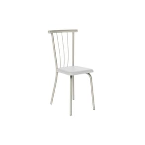 Cadeira 154 Kit Prata Assento Courano Branco