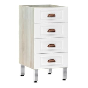 Balcão De Cozinha S/ Tampo 40cm 4 Gavetas Agatha Legno Crema