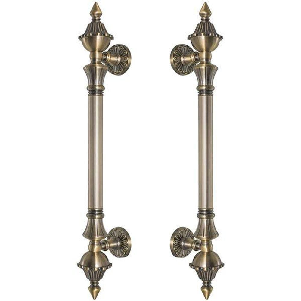 Puxador Duplo 530mm Bronze Antigo Porta Pivotante