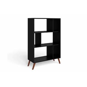 Estante De Livros Rt3015 C/ 6 Nichos Preto - Movelbento