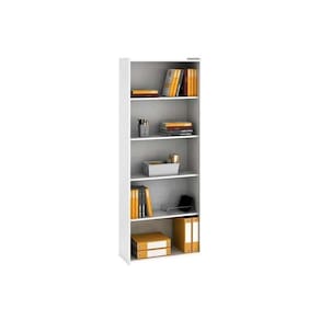 Estante De Livros Esm201 C/ 4 Prateleiras Branco - Movelbento