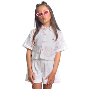 Conjunto Infantil Meninas Lessa Kids Laise Girl Branco 8629
