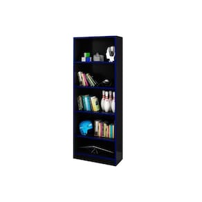 Estante Livreiro De Escritório Me4141 C/ 4 Prateleiras Preto/azul - Tecno Mobili