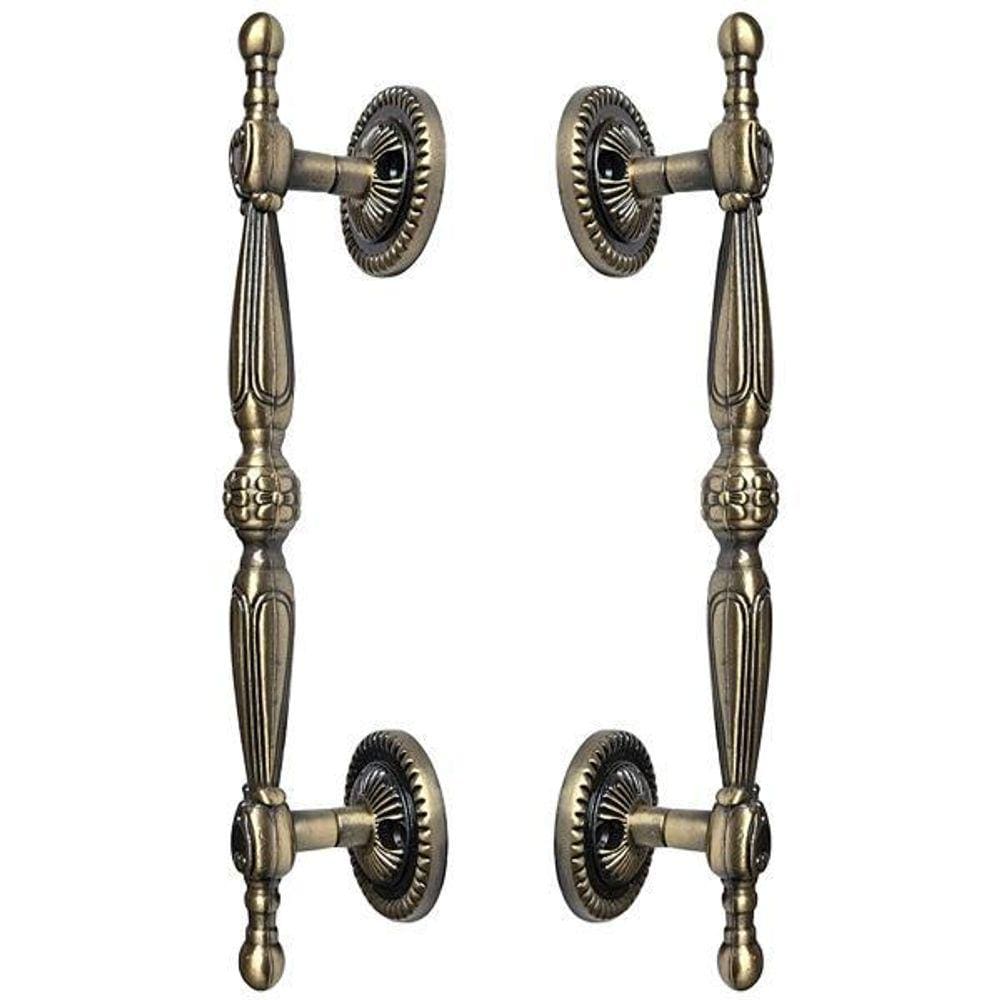 Puxador Duplo Berlin 280mm Bronze Antigo Porta Pivotante