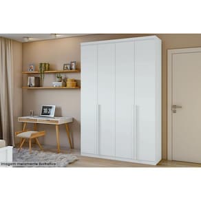 Guarda Roupa 4 Portas E 2 Gavetas Alonzo New Branco - Lopas