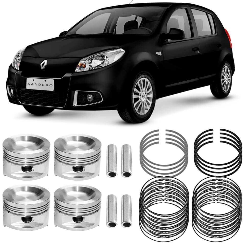 Kit Pistão Anel 0.50 Sandero 1.0 2008 A 2016 Flex Metal Leve