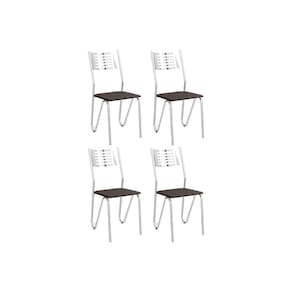 Kit 4 Cadeiras Nápoles 4c045 4 Un Cromado Courano Preto