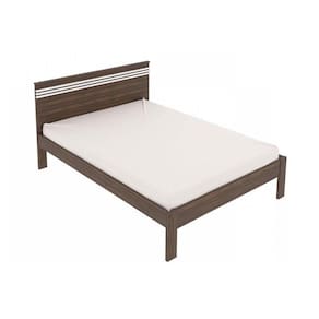 Cama De Casal Cm8009 Nogal/Branco - Tecno Mobili