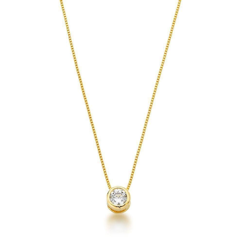 Colar Ponto De Luz 7,6mm Banhada A Ouro 18k - 60cm