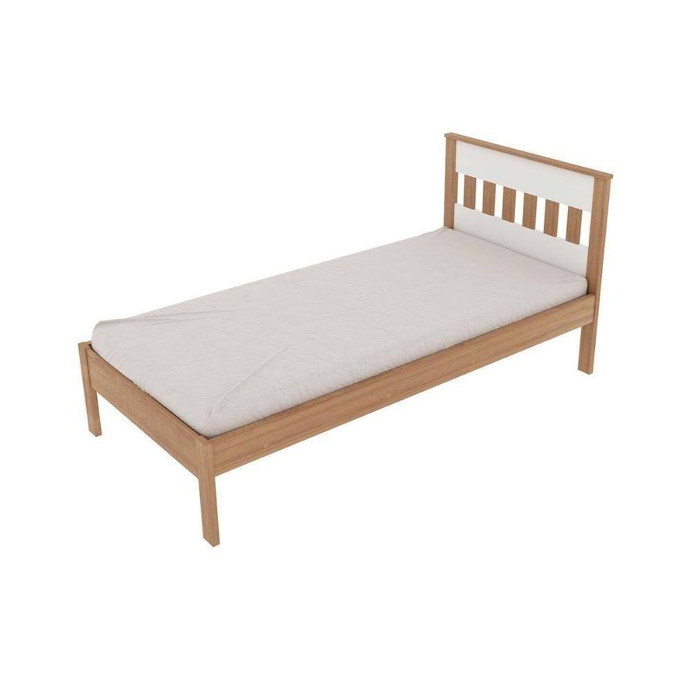 Cama Solteiro Cm8006 Amêndoa/branco - Tecno Mobili