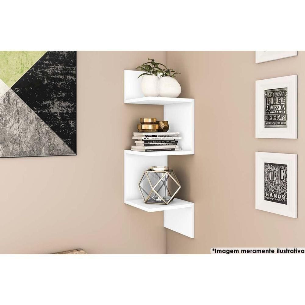 Prateleira Quarto Solteiro Am 3079 Branco - Movelbento