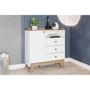 Cômoda De Quarto Confete C- 1 Porta E 3 Gavetas Branco-jequitiba - Henn