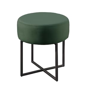 Puff Banqueta Otávio Luxo Base Preta Castellar Móbile Veludo Verde