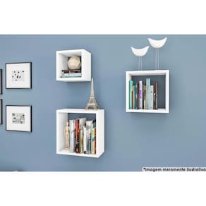 Cubo Quarto Solteiro Nicho Triplo Am 3078 Branco - Movelbento