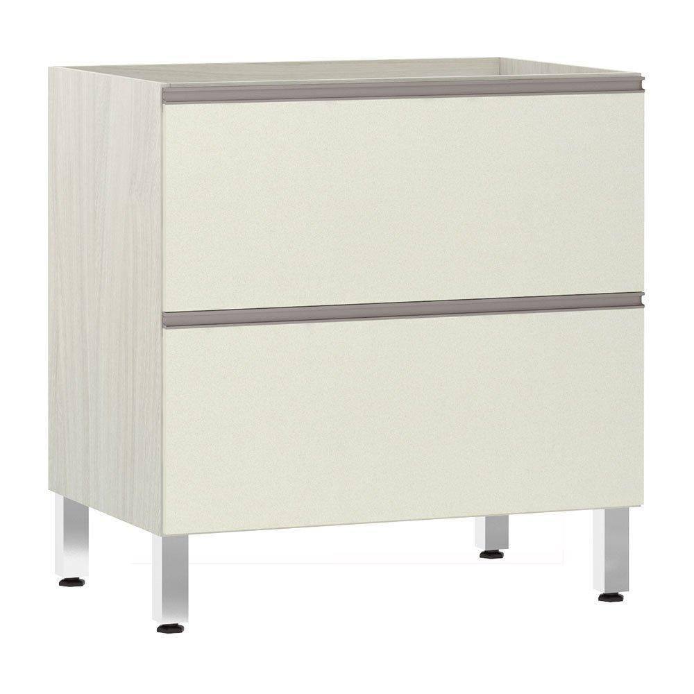 Balcão Sem Tampo 80cm Misto Basculante Luci Legno Crem e Kashmir