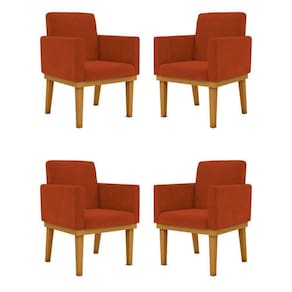 Kit 04 Poltronas Decorativa Reforçada Oferta - Balaqui Decor Cor:terracota