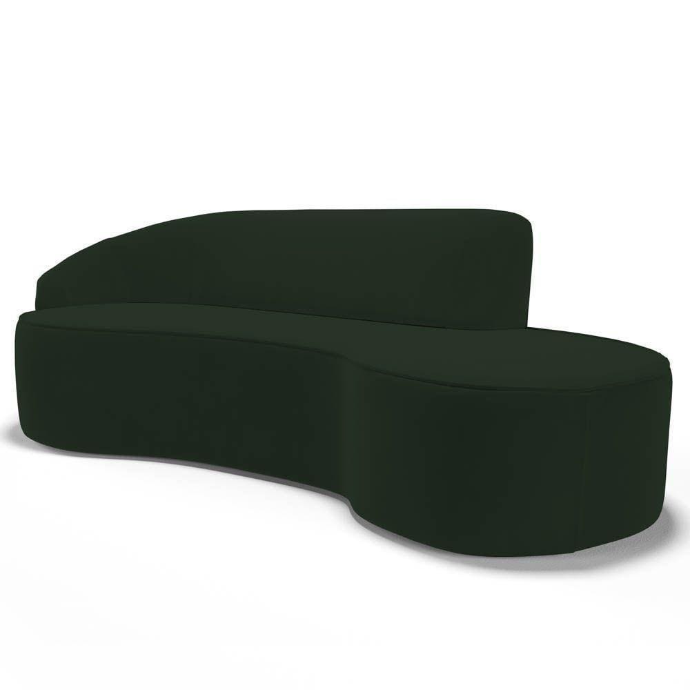 Sofá Living 3 Lugares 210Cm Braço Esquerdo Mozart D06 Veludo Verde - Mpozenato