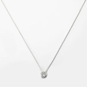 Colar Ponto De Luz Zirconia Prata 925 - 45cm