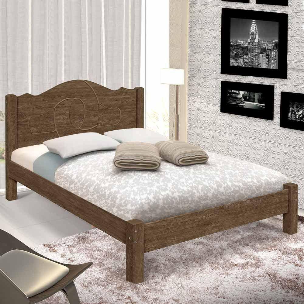 Cama Casal Resistente MDF Siena Mocaccino Carmolar - Marrom