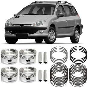 Kit Pistão Anel 0.50 Peugeot 206 1.6 2001 A 2008 Metal Leve