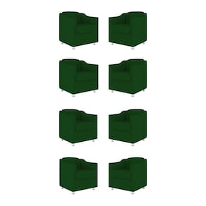 Kit 08 Poltronas Tilla Consultório Recepção Sala Suede Cor:verde