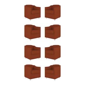 Kit 08 Poltronas Tilla Consultório Recepção Suede Balaqui Decor Cor:terracota