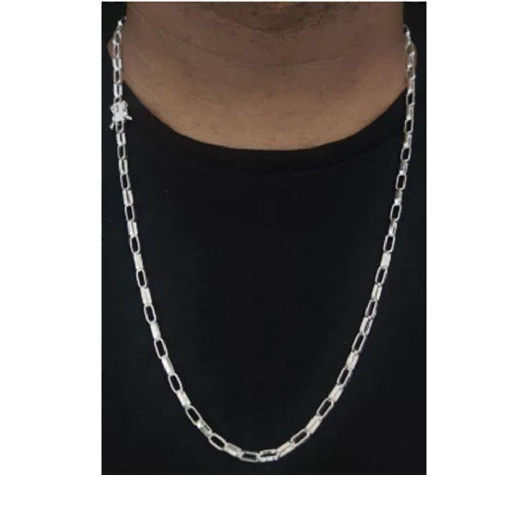 Cordão Corrente 4mm Prata 925 Fecho Gaveta