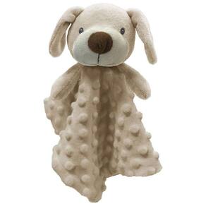 Naninha Cachorro Bege Laço Bebê - Macia e Confortável