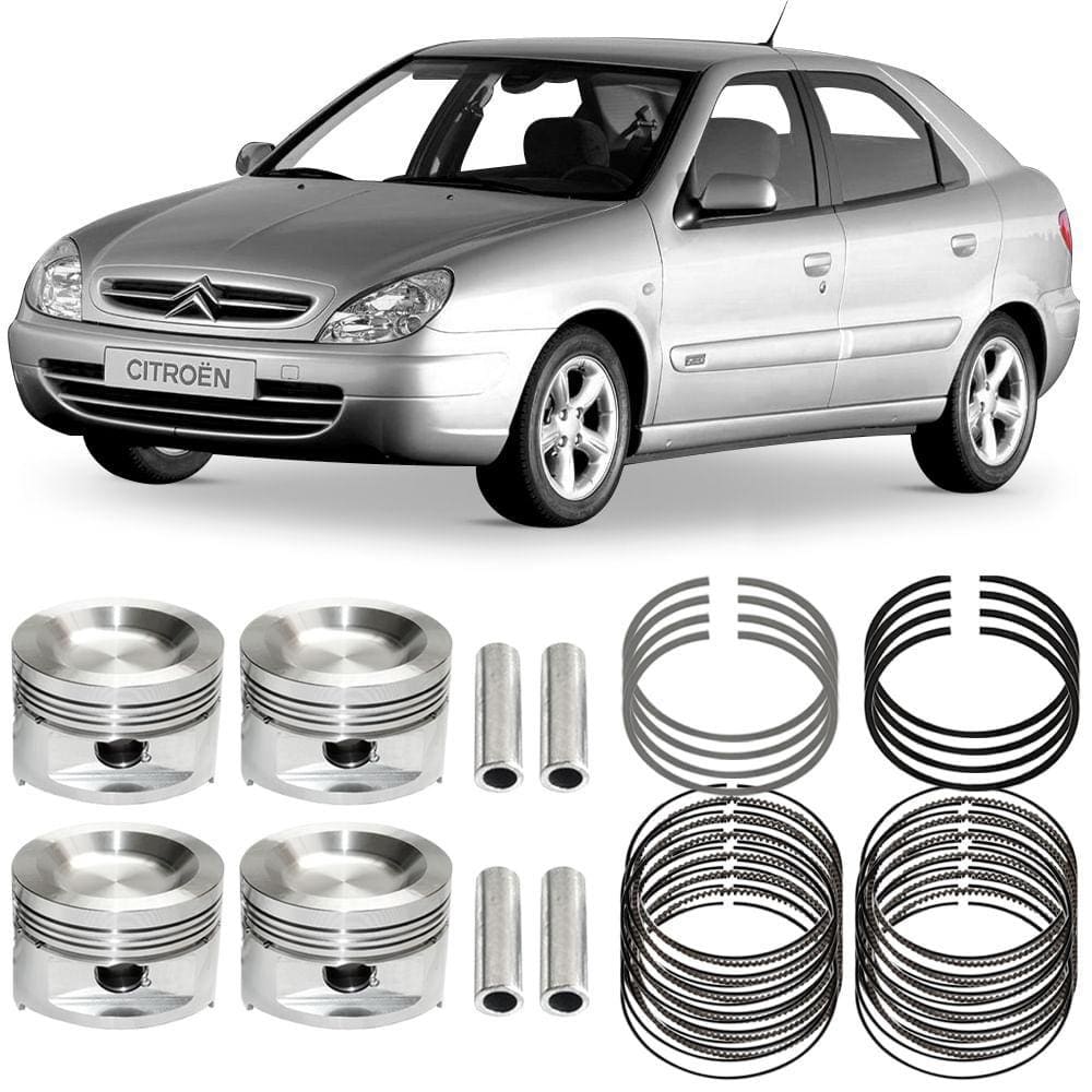 Kit Pistão Anel 0.50 Xsara 1.6 2001 A 2003 Metal Leve