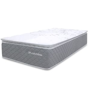 Colchão Solteiro Molas Ensacadas Pillow Top 88x188cm Premium Sleep Cinza BF Colchões