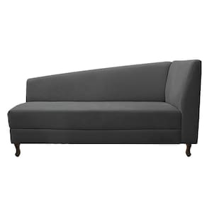 Diva Recamier Heitor 140Cm Lado Esquerdo Linho - Doce Sonho Móveis Cinza Escuro