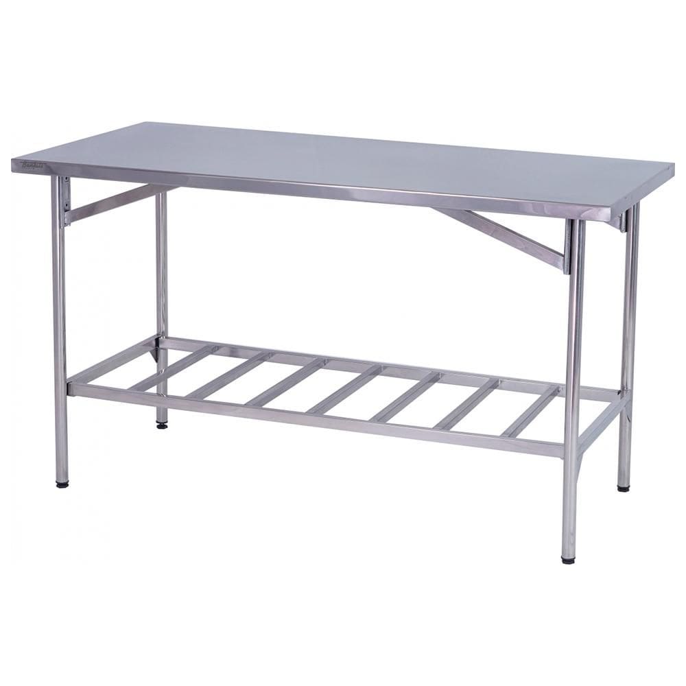Mesa de Manipulação Benfati Inox 430 200X70CM Paneleiro Gradeado TB 1 1/4" 217GR