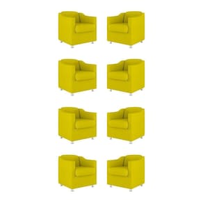 Kit 08 Poltronas Tilla Consultório Recepção Sala Suede Cor:amarelo