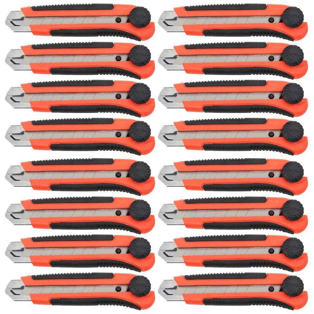 Kit 16 Estilete Profissional 25mm Trava cabo Emborrachado