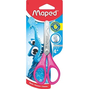 Tesoura Escolar Canhoto 13cm Pulse Jacaré Ergônomica Cabo Emborrachado Sem Ponta Blister Maped