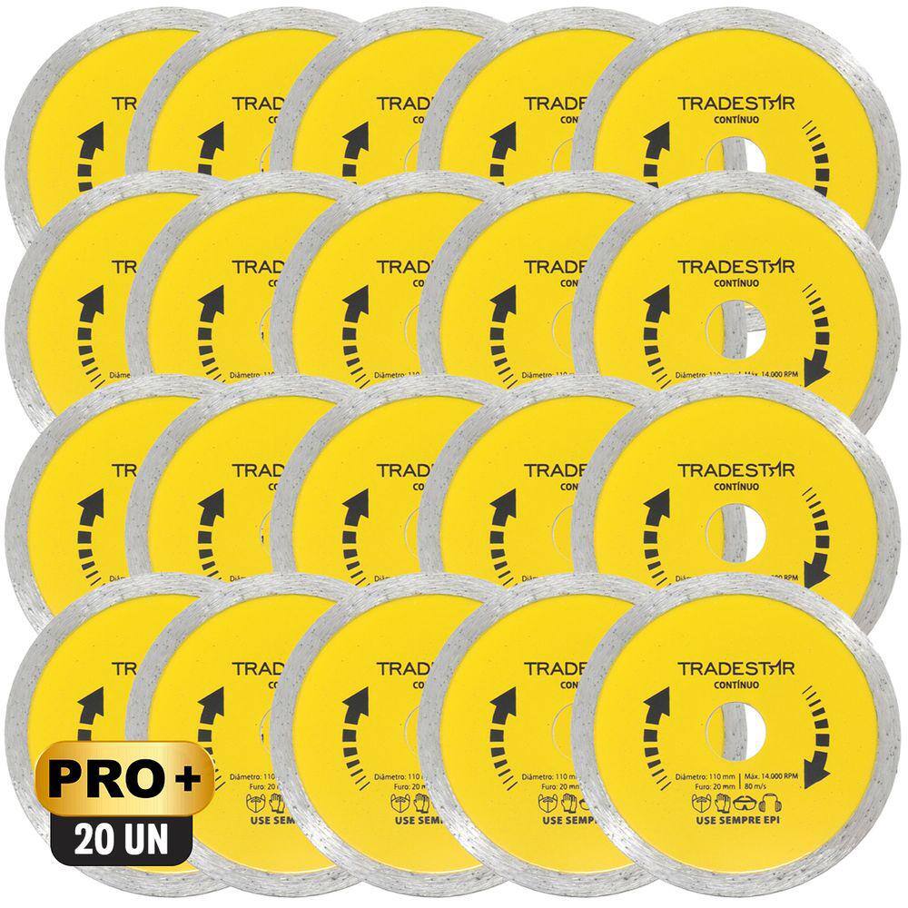 Kit c/ 20 Disco Diamantado Contínuo 110x20mm Porcelanato