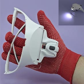 Lupa De Cabeça Oculos Profissional 5 Lentes Aumento Luz Led