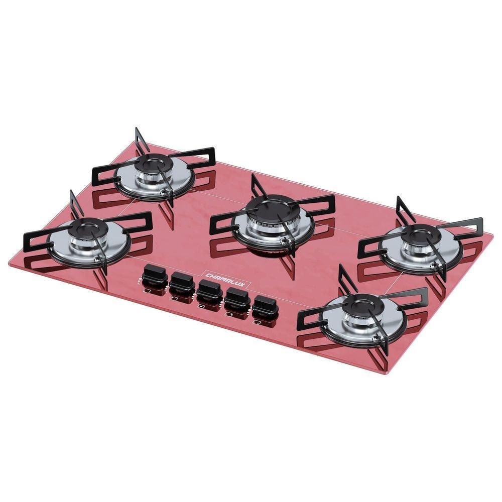 Cooktop 5 Bocas Tripla Chama Chamalux Rosa