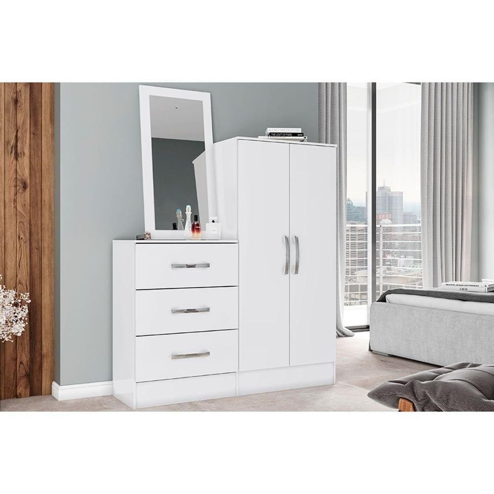 Cômoda Casal Briz B700 C/ 2 Portas E 3 Gavetas Branco - Henn