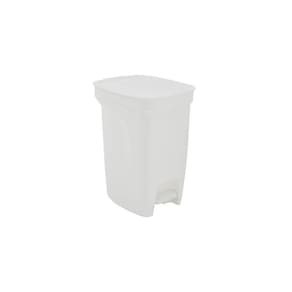 Lixeira Basic Compact Em Polipropileno Branco Com Haste Em Aço Galvanizado 10 L